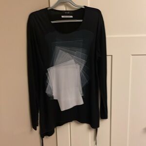 GGD black 3-dimensional rectangle long sleeve shirt